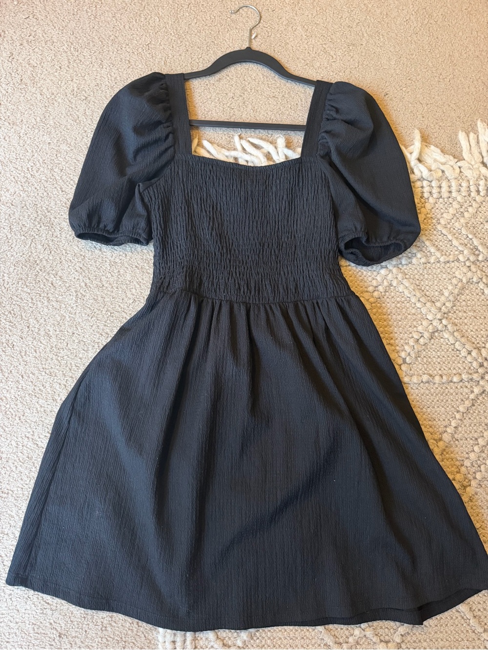 H&M Black Puff Sleeve Mini Dress